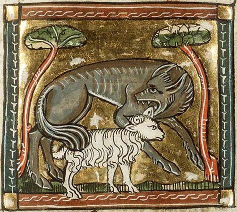 Medieval Bestiary : Wolf Gallery Medieval Beasts, Medieval Bestiary, Medieval Literature, Medieval Drawings, Medieval England, Medieval Paintings, Medieval Life, Book Of Hours, Medieval Manuscript