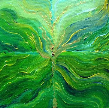 Heart Chakra Painting by Greer Jonas Heart Chakra Painting, Heart Chakra Aesthetic, Heart Chakra Wallpaper, Chakra Painting Ideas, Chakra Vibrations, Heart Chakra Art, Meditative Painting, Healing Paintings, Green Heart Chakra