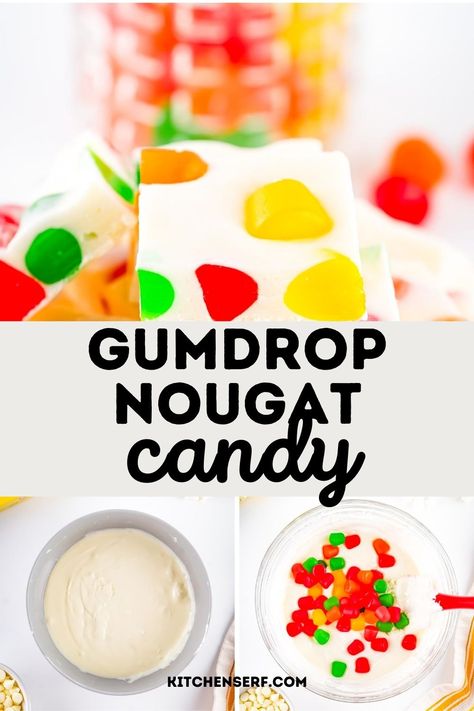 Gumdrop Nougat Candy Recipe: A Nostalgic Sweet TreatThis chewy and fruity gumdrop nougat candy is a delicious homemade version of the beloved Brach's fruit nougat. Perfect for holiday gifts or a sweet snack. Gumdrop Nougat, Homemade Baking Powder, Baking Powder Recipe, Slow Cooker Candy, Nougat Candy, Nougat Recipe, Welches Fruit Snacks, Best Apples For Baking, Candy Bar Recipe