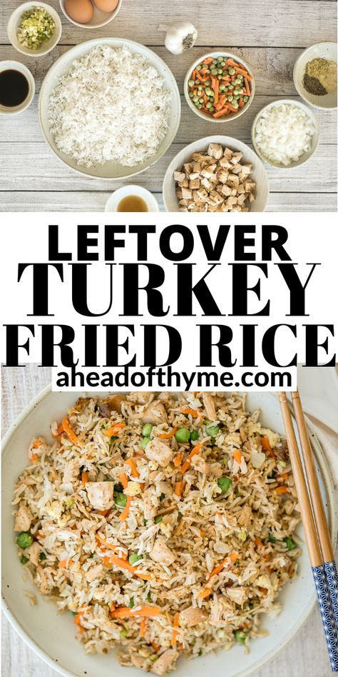 Turkey Fried Rice, Cooking Fried Rice, Asian Seasoning, Pigs In Blankets, Slow Cooker Turkey Breast, Meal Planning Menus, Fluffy Rice, Leftover Turkey Recipes, Roast Turkey Breast