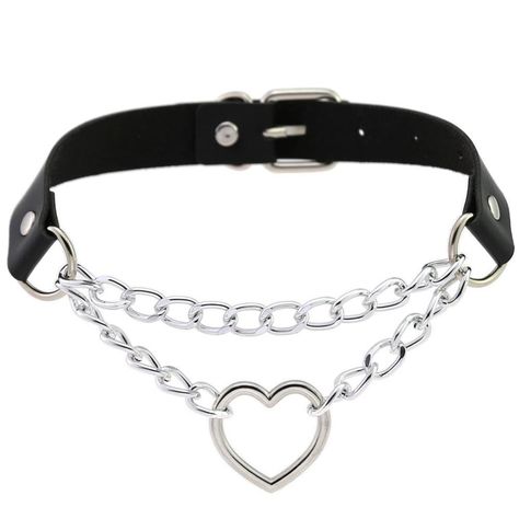 Goth Stuff, Emo Clothes, Goth Choker, Grunge Accessories, Cosplay Jewelry, Heart Choker Necklace, Leather Choker Necklace, Choker Collar Necklace, Black Circle