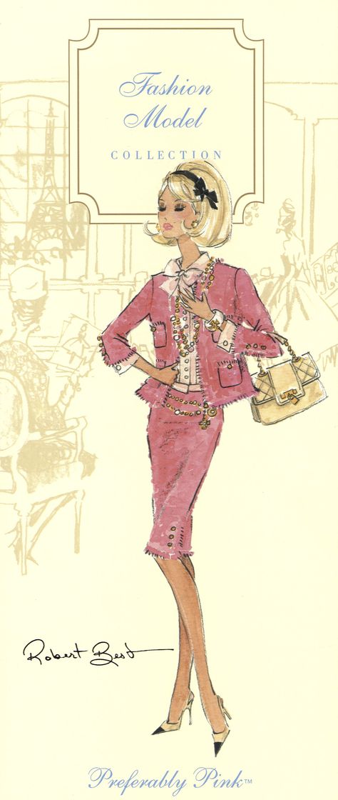 Robert Best Fashion Model Drawing Illustration, Barbie Sketch, Chanel Illustration, Robert Best, Vintage Fashion Sketches, Barbie Art, Barbie Fashion Sketches, Barbie Drawing, Stylish Lady