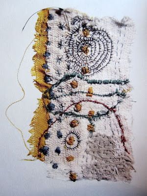 Judy's Journal: junko oki                                                                                                                                                                                 More Textile Art Embroidery, Creative Textiles, Fabric Journals, Textile Fiber Art, Japanese Embroidery, Needle Art, Art Textile, Stitching Art, Embroidery Inspiration