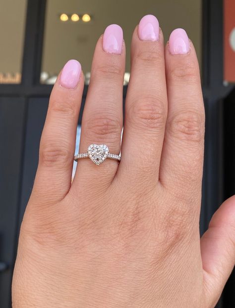 Heart Shape Halo Diamond Engagement Ring. Heart Diamond Ring. Anniversary Gift. - Etsy Heart Shape Ring Engagement, Heart Shaped Solitaire Ring, Engagement Ring Heart, Heart Shaped Wedding Rings, Heart Diamond Engagement Ring, Heart Halo Ring, Heart Diamond Ring, Heart Halo, Cute Promise Rings