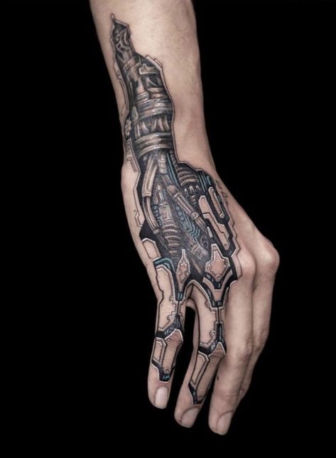 Steampunk Arm Tattoo, Terminator Hand Tattoo, Mechanic Arm Tattoo, Mechanical Finger Tattoo, Robotic Tattoo Design, Steampunk Hand Tattoo, Biotech Tattoo, Computer Tattoo Ideas, Circuit Tattoo Design