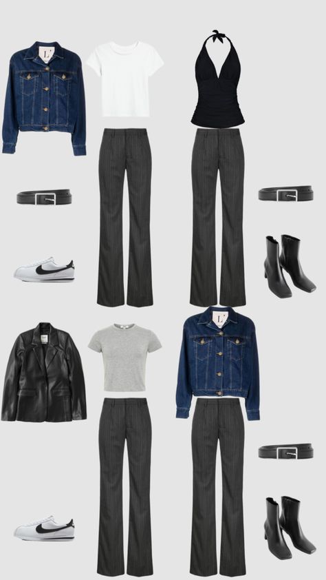 4 ways to style grey trousers- non work outfits Grey Slacks Outfit, Light Grey Pants Outfit, Grey Slacks Outfit Women, Grey Pants Outfit, Slacks Outfit, Ankle Trousers, Grey Slacks, Grey Trousers, Outfit Women