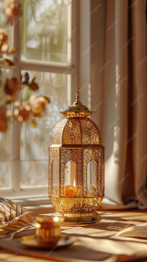 Lamp Centerpieces, Lantern Wedding Centerpieces, Ramadan Aesthetic, Vibes Background, Candle Light Photography, Ramadan Vibes, Ramadan Photos, Islamic Lantern, Lantern Wedding