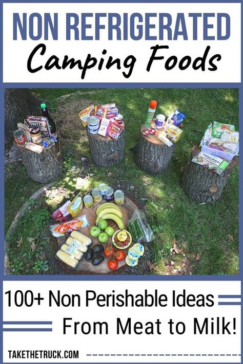 Cooler Packing For Camping, Canned Food For Camping, Dry Food Camping Meals, Food Camping Hacks, Car Camping Meals Food Ideas, Camp Snacks No Refrigeration, No Cook Hiking Food Backpacking Meals, Camp Meals No Refrigeration, Camping Meals No Fridge