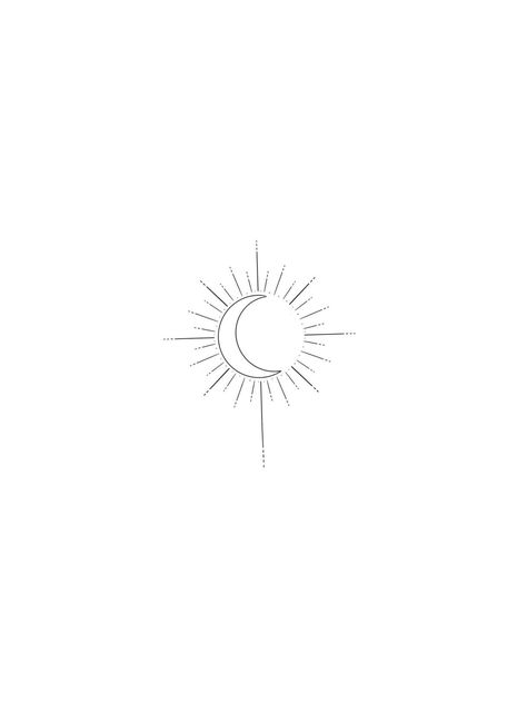 Half Moon And Sun Tattoo, Delicate Sun And Moon Tattoo, Sun Moon Tattoo Minimalist, Sun Moon Tattoo Meaning, Sun Moon Minimalist Tattoo, Fineline Sun And Moon Tattoo, Moonbeam Tattoo, Sun And Moon Tattoo Back, Sun Sign Tattoo