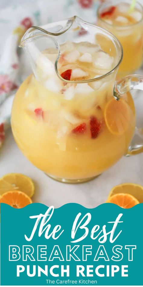 Margaritas, Breakfast Punch Recipe, Breakfast Punch, Brunch Punch, Garden Brunch, Drink Recipes Nonalcoholic, Brunch Drinks, Punch Recipe, Baby Shower Brunch