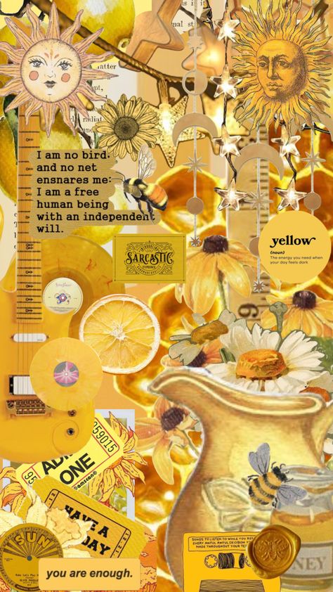 Yellow Vintage Background, Yellow Mood Board, Yellow Aesthetic Collage, Nail Collage, Honeycore Aesthetic, Yellow Moodboard, Bee Journal, Yellow Collage, Bookmark Images