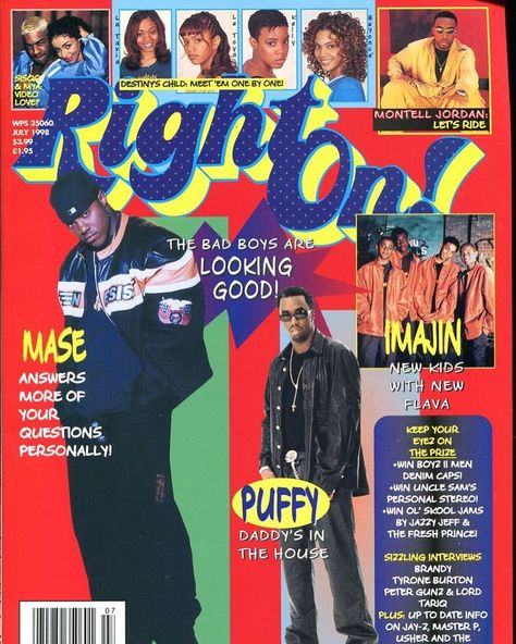 Edgy Magazine Covers, Right On Magazine, 90s Magazine, Black Beats, Vibe Magazine, Black Magazine, American Teen, Magazine Collage, Teen Magazine