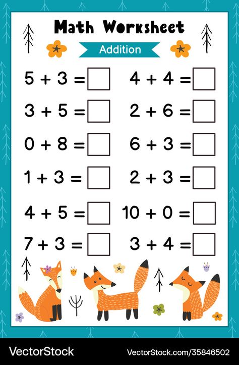 Math For Kids Worksheets, Maths Worksheets For Kids, Math Worksheets For Kids, Kindergarten Math Addition, Worksheet Math, Kindergarten Math Worksheets Addition, Maternelle Grande Section, Fun Math Worksheets, Mathematics Activities