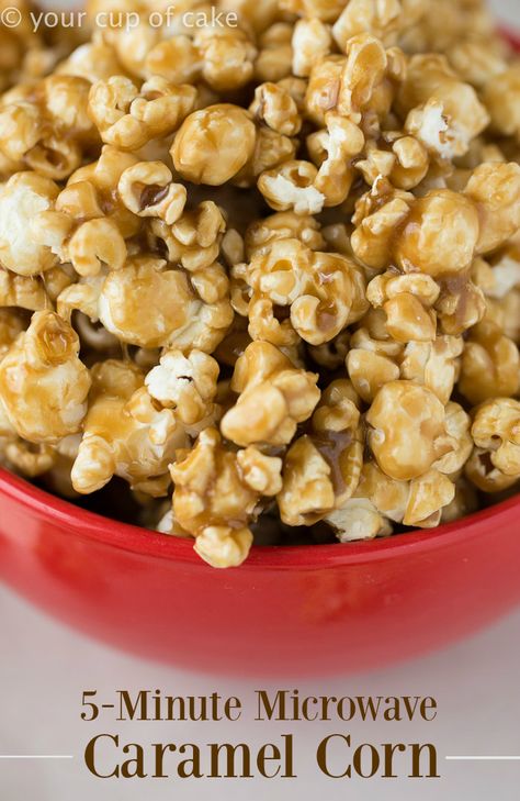 Easy Caramel Corn in the Microwave! It's the soft kind, my favorite! Carmel Corn Recipe, Easy Caramel Corn, Microwave Caramel Popcorn, Caramel Corn Easy, Microwave Caramel Corn, Popcorn Recipes Easy, Microwave Caramels, Caramel Corn Recipes, Easy Caramel