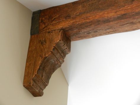 City Plastering - Rustic Faux Beams > Rustic Corbels > Faux Beam Corbel close up Rustic Corbels, Faux Wood Beams, Wood Crafting, Faux Beams, Wood Beam Ceiling, House Features, Exposed Beams, Wooden Beams, Wood Ceilings