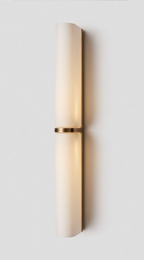 Slim-Double-Wall-Sconce-White-Frost-Brass Lamps Modern, Bespoke Lighting, Bathroom Sconces, Modern Wall Sconces, Modern Sconces, Modern Wall Lights, Light Architecture, Modern Lamp, Modernism