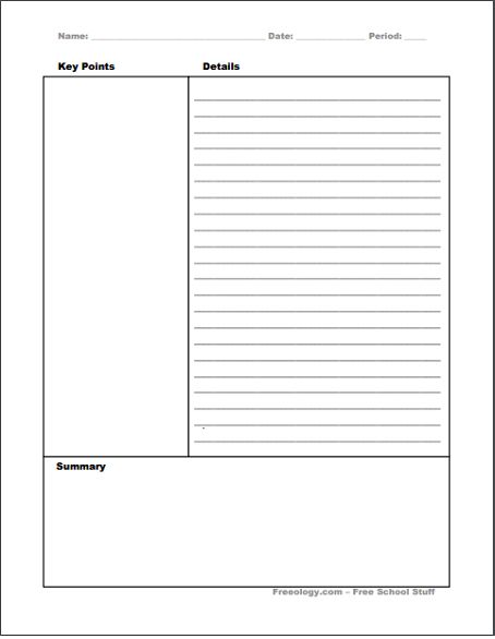 14 Free Cornell Notes Templates, Examples and Printable PDF Sheets 30 Days To Healthy Living, Meeting Notes Template, Notes Templates, Cornell Notes Template, Cornell Notes, History Notes, Printable Notes, Meeting Notes, Short Words