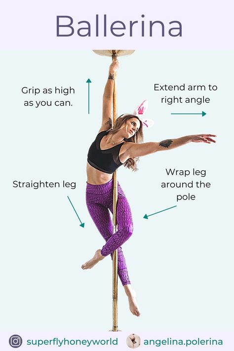 Looking for pole dance moves? You're in the right board and pin! This trick reminds us of a ballerina twirling in a music box. This will either get you feeling like a star or seeing stars in a dizzy hot mess. Prefer to feel like a star? I thought so too, download this tutorial and you’ll be shining. #poletrick #poledance #polefitness Figurine, Pole Dance Debutant, Pole Poses Photo Shoots, Pole Fitness Beginner, Pole Dancing For Beginners, Pole Fitness Inspiration, Pole Fitness Moves, Pole Classes, Pole Sport