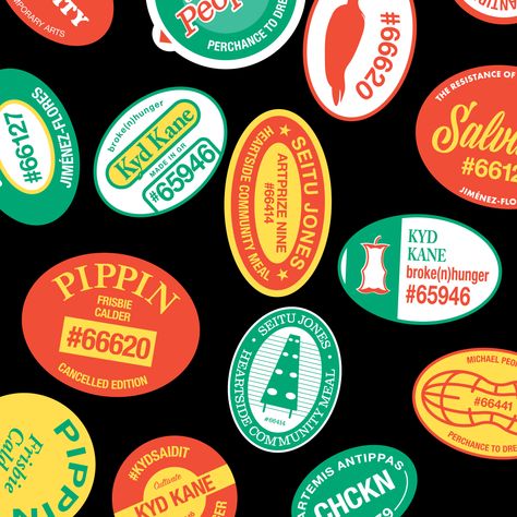 rossberens Grocery Background, Cello Stickers, Grocery Stickers, Patches Design, Fra Diavolo, Fruit Stickers, Recipe App, Grocery Store Design, Conversational Prints