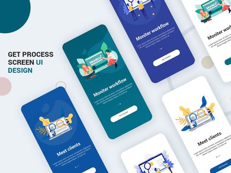 Get Started Screen Design UI Kit PSD by PSD Gang Creatives on Dribbble Start Screen, Identity Branding, Mobile Learning, Psd Designs, Stationery Mockup, Branding Mockups, Design Ui, Screen Design, Mockup Templates