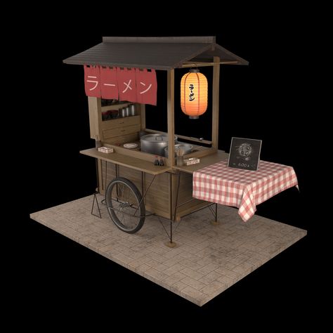 Ramen Cart, Food Stand Design, Japenese Food, Food Stall Design, Ramen Bar, Altar Design, Food Kiosk, Hot Dog Cart, Japanese Street Food