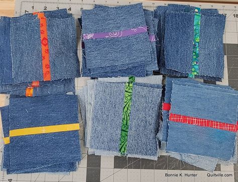 Jean Quilt Ideas, Denim Quilt Patterns, Blue Jean Quilts, Denim Quilts, Jean Quilt, Jean Fabric, Denim Crafts Diy, Blue Jeans Crafts, Rainbow Quilt