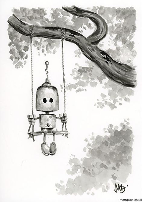 Lonely Robots Enjoying The Quiet Wonder Of The World | Bored Panda Matt Dixon, Robots Artworks, Steampunk Robots, Robot Sculpture, 3d Figures, Arte Robot, Tree Top, Tin Man, Make Pictures