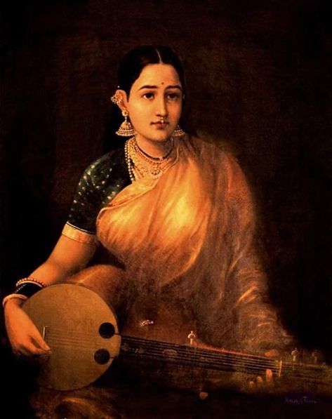 Old Indian Paintings, Brown Oil Painting, Ravivarma Paintings, Famous Art Paintings, Ravi Varma, Raja Ravi Varma, Indian Traditional Paintings, Indian Illustration, Spiritual Paintings