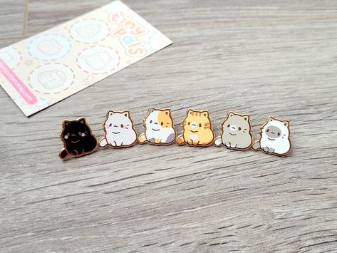 Cat 0.65 Tiny Pals Mini Enamel Pins Cute Animal - Etsy Cute Simple Enamel Pins, Mini Enamel Pins, Cute Enamel Pins, Animal Enamel Pins, Cheap Cat Design Enamel Pin Gift, Enamel Pins Fox, Cute Kawaii Animals, Cat Enamel Pin, Enamel Pin Collection