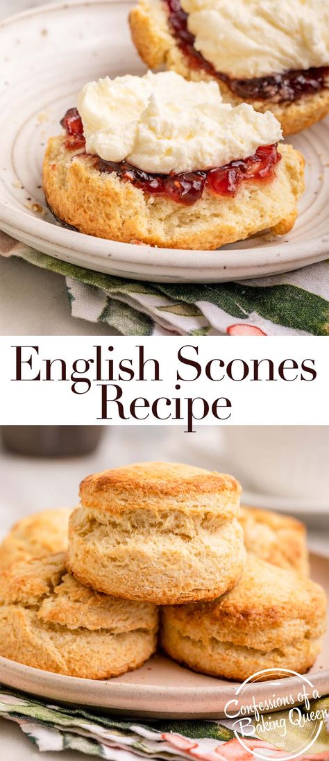 Scones And Clotted Cream, British Scones, English Scones, Cream Scones, Scones Recipe, Tea Biscuits, Clotted Cream, Scone Recipe, British Food