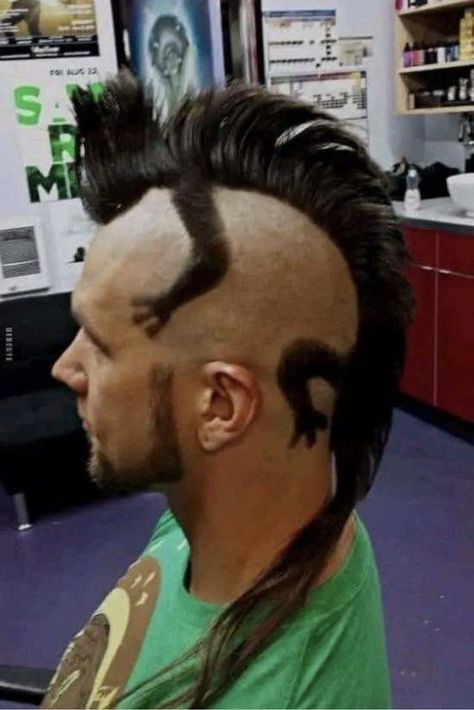 Long Buzz Cut, Mohawk For Men, Weird Haircuts, Trishul Tattoo, Ugly Hair, Hairstyle For Men, Design Henna, More Tattoo, Mohawk Hairstyles