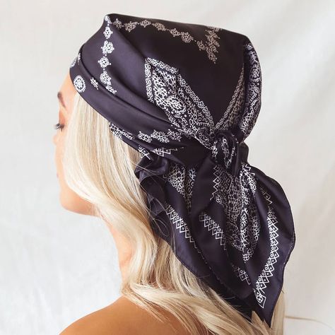 14 Satin Hair Scarf Picks That Will Upgrade Even the Laziest Outfit - Lulus.com Fashion Blog Bandana Hairstyles For Long Hair, Satin Hair Scarf, Aztec Print Scarf, Pirate Hair, Pirate Bandana, Head Bandana, Ways To Love, Trim Scarf, Sequin Scarf