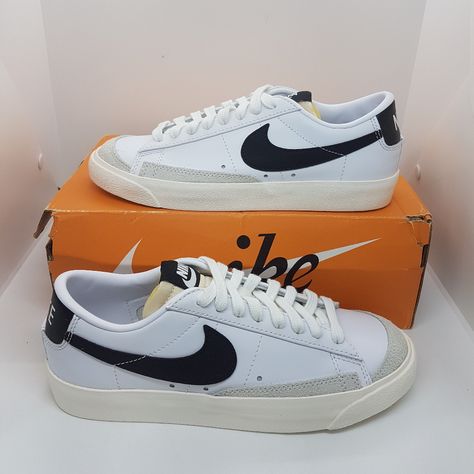 Nwb Nike Dc4769-102 Women's Blazer Low '77 White/Black Sneakers Sz 6.5 Nike Blazer Low 77, Nike Blazer Low, Blazer Low, Retro Men, Retro Shoes, Nike Blazer, Black Sneakers, Shoes White, Nike Cortez Sneaker