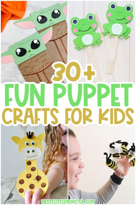 How To Make Puppets, Diy Puppets For Kids, Puppet Crafts For Kids, Homemade Puppets, Diy Puppets, Make Paper Bag, Diy Puppet, Bird Puppet, Puppets For Kids