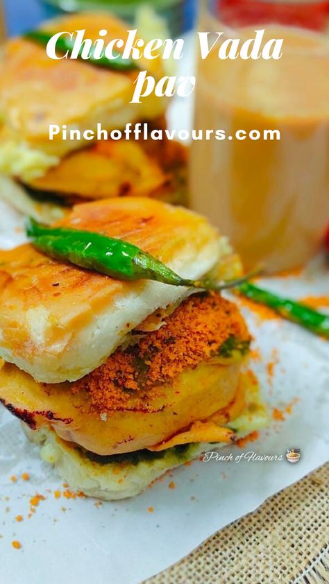 Recipe With Ground Chicken, Vada Pav Recipe, Pav Recipe, Peanut Chutney, Ground Chicken Recipes, Tamarind Chutney, Chicken Sandwich Recipes, Chilli Chicken, Chicken Patties