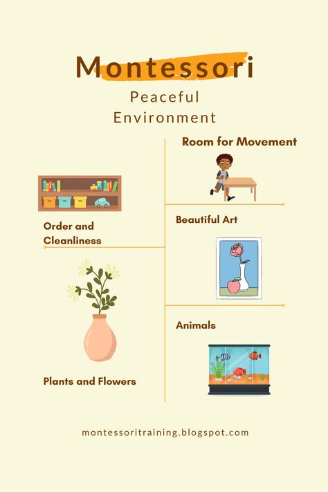 Infographic about creating a Montessori environmetn Montessori Prepared Environment, Montessori For Adults, Montessori Teacher Training, Montessori Teaching Methods, Montessori Elementary Activities, Montessori Tips, Montessori Lesson Plans, Montessori Daycare, Montessori Approach