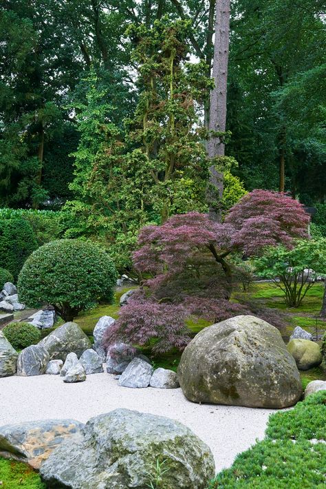 Japan Garden Design, Garden Design Simple, Japanese Rock Garden, Humans And Nature, Rock Landscape, Japanese Style Garden, Japanese Garden Landscape, Zen Garden Design, Landscaping Inspiration