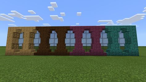 Circular Window Minecraft, Minecraft Oval Template, Minecraft Palisade Wall, Minecraft Round Window, Window Minecraft Ideas, Minecraft Window Ideas, Minecraft Archway Design, Minecraft Pillar, Minecraft Pillar Designs