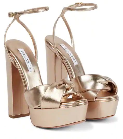 Designer Sandals for Women | Mytheresa Gold Platforms, Aquazzura Shoes, Shoes Heels Classy, Leather Platform Sandals, Platform Sandals Heels, Carrie Bradshaw, Platform Shoes, Platform Heels, Platform Sandals