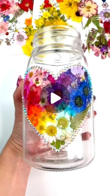 Samantha Sarles on Instagram: "Get ready for lots of pressed flower crafts! And don’t worry…you don’t have to press your own flowers. Want the tutorial for this jar with links to the supplies? Comment “TUTORIAL” below and I’ll send it over! ⬇️
.
.
.
#masonjars #masonjarcrafts #upcyclecraft #pressedflowers #pressedflowerart #pressedflower #springcrafts" 2024 Art, Pressed Flower Crafts, Pressed Flower Art, General Crafts, Upcycled Crafts, Family Christmas Gifts, Mason Jar Crafts, Childrens Crafts, Jar Crafts