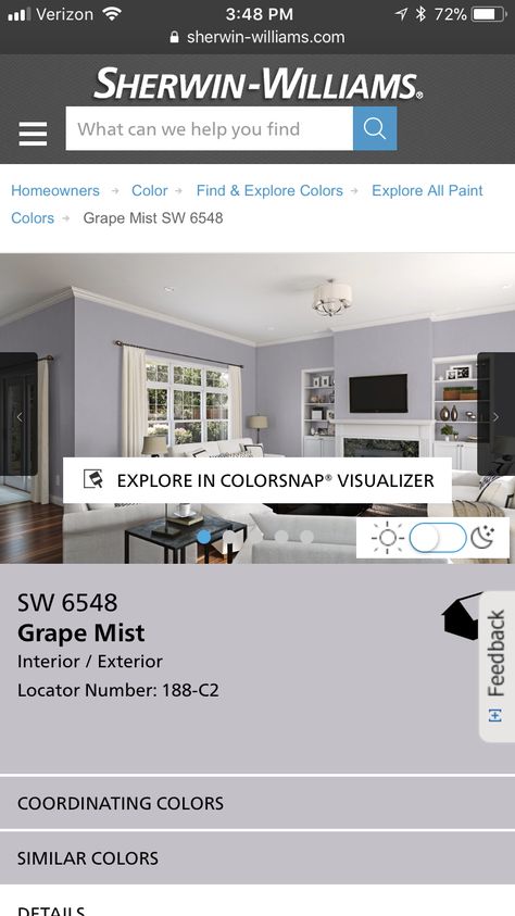 Grape mist for the grey-toned walls? Lavender Grey Paint Sherwin Williams, Sherwin Williams Grape Mist, Grape Mist Sherwin Williams, Grey Paint Sherwin Williams, Lavender Grey Paint, Lavender Bedroom, Tin Lizzie, Bedroom Board, Lavender Grey