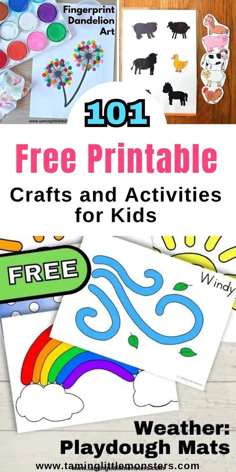 101 Fun, Easy and Free Printables for Kids. Hands-on, print and play activities for toddlers, preschoolers and kindergarteners. #freeprintables #toddler #preschool #kindergarten Montessori, Pandas, Printable Sensory Activities, Toddler Activity Printable, Free Montessori Printables Preschool, Aba Printable Activities, Free Printable Templates Crafts, Tot Schooling Free Printables, Daycare Templates Free Printable