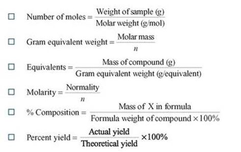 Normality (N) = Equivalents per Liter (assumes rxn. completion i.e. all protons or equivalents dissociate or are used). e.g. 1 N acidic solution has a [H+] equal to 1 mole per liter. A 2 N acid soln. has [H+] equal to 2 mol./L. Chemistry Lessons, Formula Chemistry, Chem Notes, Academic Comeback, Chemistry Study Guide, Chemistry Basics, Study Chemistry, Chemical Equation, Study Flashcards