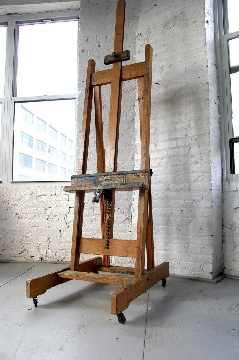 Vintage Painter's Easel | Patina Easel Tv Stand, Shelving Display, Art Studio Organization, Artist Easel, Wood Easel, Event Furniture, Tin Walls, Art Easel, Studio Organization