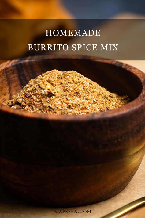 Budget-friendly homemade burrito seasoning —a copycat Old El Paso spice mix you can tailor to your taste. Perfect for Mexican nights! Burrito Spice Mix Recipe, Burrito Seasoning Mix Homemade, Mexican Seasoning Recipe, Burrito Seasoning Recipe, Burrito Seasoning, Diy Seasonings, Nachos Ingredients, Homemade Seasoning, Mexican Seasoning