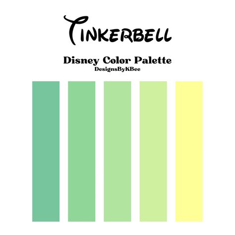 Tinker Bell Color Palette, Disney Princess Bracelet Colors, Dumbo Color Palette, Disney Colors Palette, Tiana Color Palette, Disney Princess Colors Palette, Merida Color Palette, Disney Color Combos, Tinkerbell Color Palette