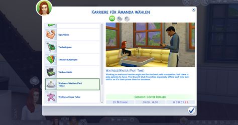 Mod The Sims - Waiter Career (Part Time) Sims 4 Careers, Sims 4 Jobs, Sims 4 Traits, Play Sims 4, Office Assistant, Sims 4 Game Mods, Play Sims, Sims 4 Gameplay, Office Job