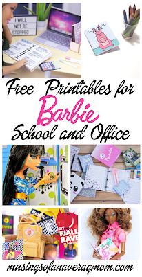 Musings of an Average Mom: Barbie School and Office Printables Miniature Printables 1:6 Scale, Free Miniature Printables 1:6, 1/6 Doll Furniture, 1/6 Scale Printables Free, 1 6 Scale Miniatures Printables Free, 1/6 Scale Printables, Diy 1:6 Scale Doll Furniture, 1:6 Scale Furniture Diy, Free Barbie Printables