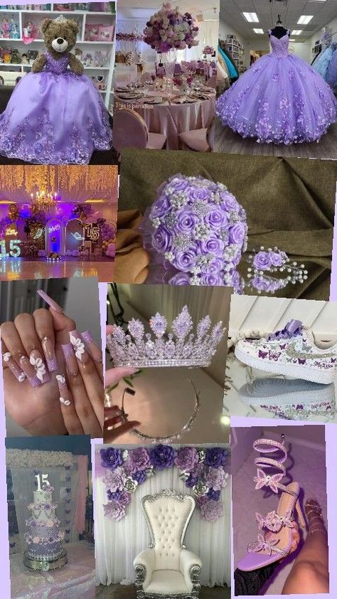 Rapunzel Quinceanera Theme, Rapunzel Wedding Theme, Purple Quinceanera Theme, Lavender Quinceanera Dresses, Lavender Quinceanera, Purple Sweet 16, Rapunzel Wedding, Quinceanera Bouquet, Sweet 15 Party Ideas Quinceanera