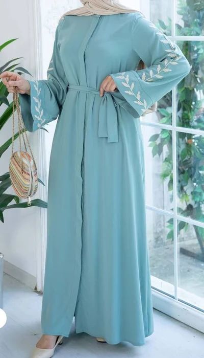 Abayas – TRENDY NISA Abaya Styles For Ladies, Abaya With Buttons, Blue Abaya, Kurdish Dress, Fashion Abaya, Abaya Design, The Flare, Blouse Casual Fashion, Fancy Dresses Long